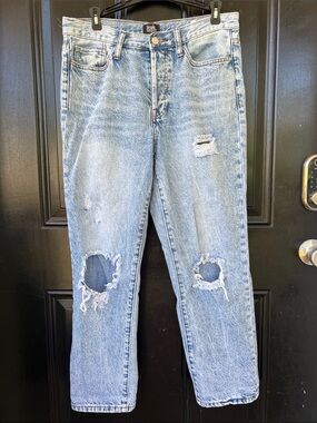 Light Wash Distressed Ankle Jeans